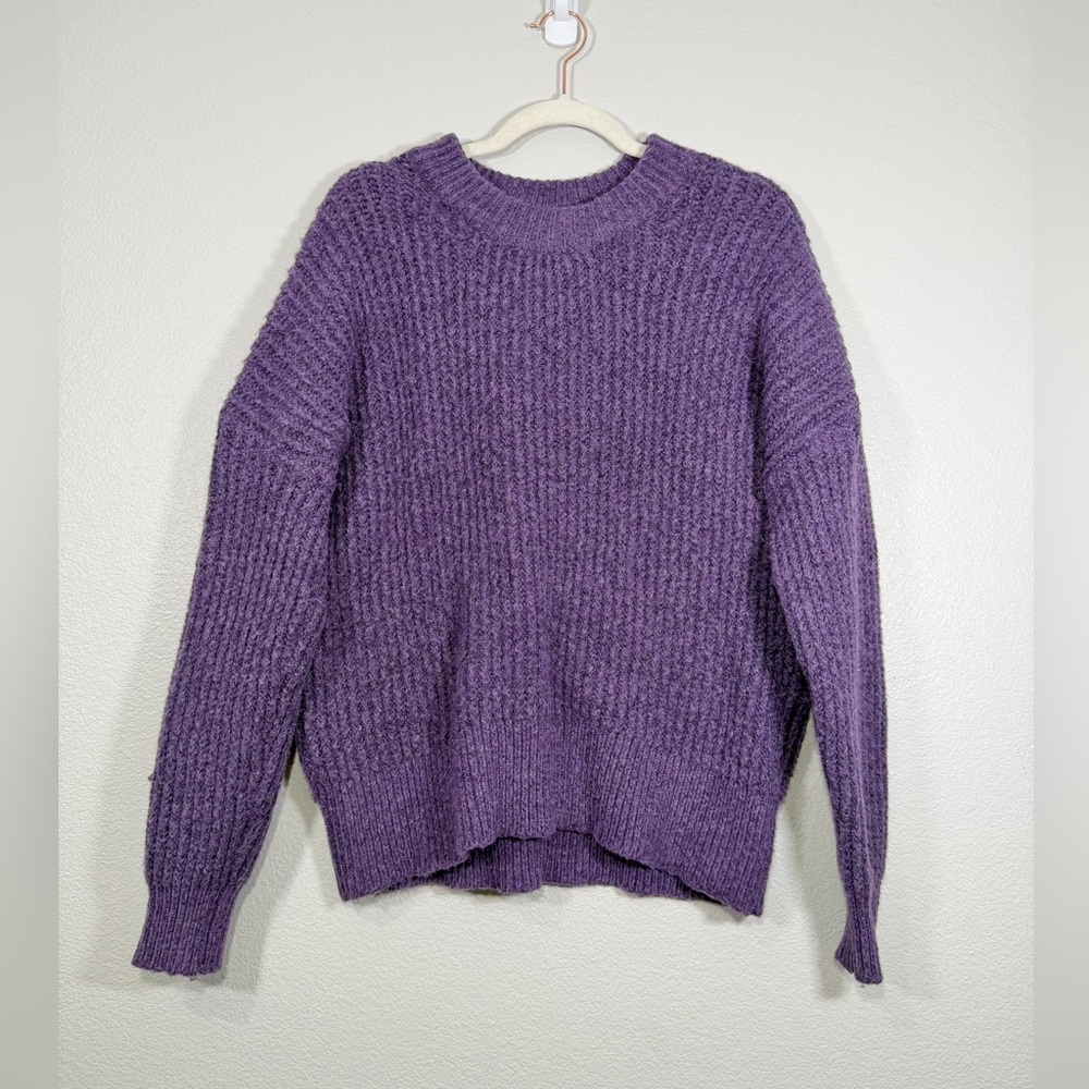 NWOT Sonoma Sweater Crew Neck Pullover Purple Warm Cozy Long Sleeve Women XL